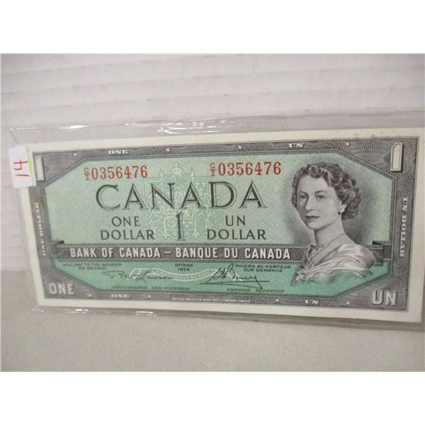1954 UNCIRCULATED BANK OF CANADA LAST OF CANADA $1 BILLS