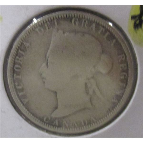 1881H CANADA VICTORIAN SILVER QUARTER