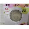 Image 3 : 1881H CANADA VICTORIAN SILVER QUARTER