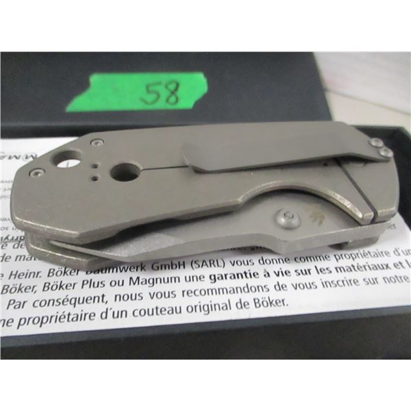 SEIZURE:  BECKER APPROX. 4" BLADE BELT KNIFE