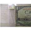 Image 4 : 1954 DEVILS FACE BANK OF CANADA LEGAL TENDER $1 BILL