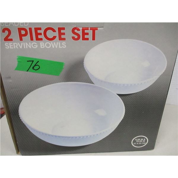 ESTATE:  2 PIECE SET BEADED SERVING BOWLS