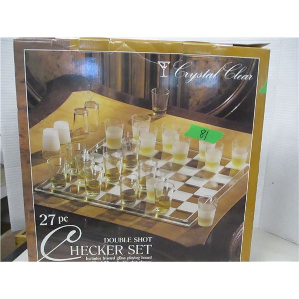 ESTATE:  27 PIECE DOUBLE SHOT CHECKER SET