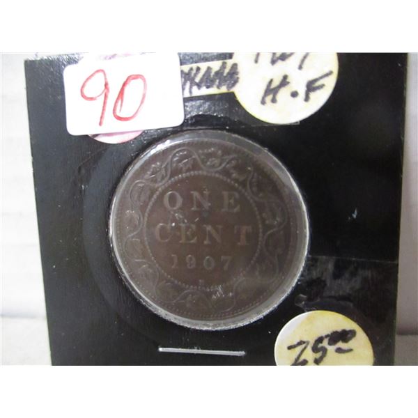 1907H KING EDWARD VII KEY DATE LARGE PENNY