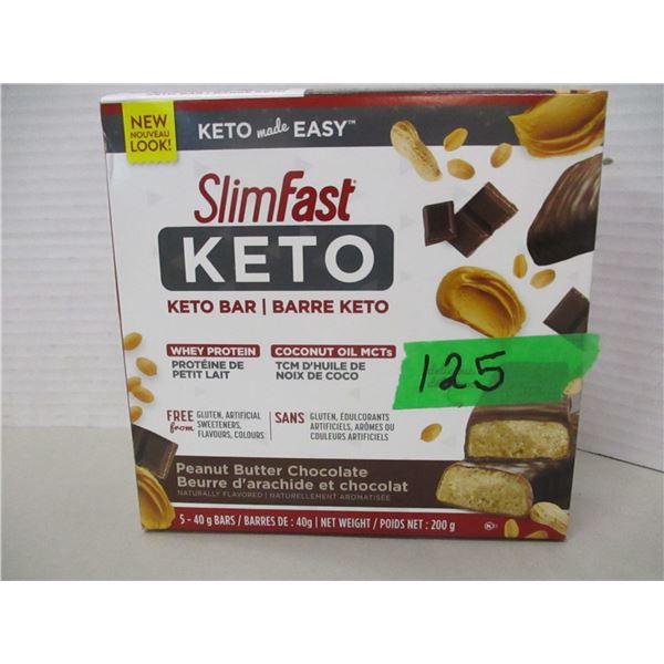FREIGHT DAMAGE (AS IS):  KETO PEANUT BUTTER CHOCOLATE BARS (200G) - BOX