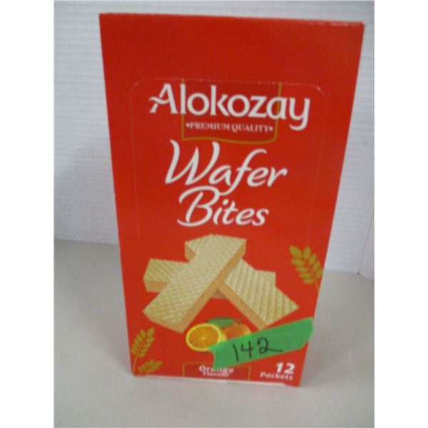 FREIGHT DAMAGE (AS IS):  ORANGE FLAVOR WAFER BITES (12) - BOX