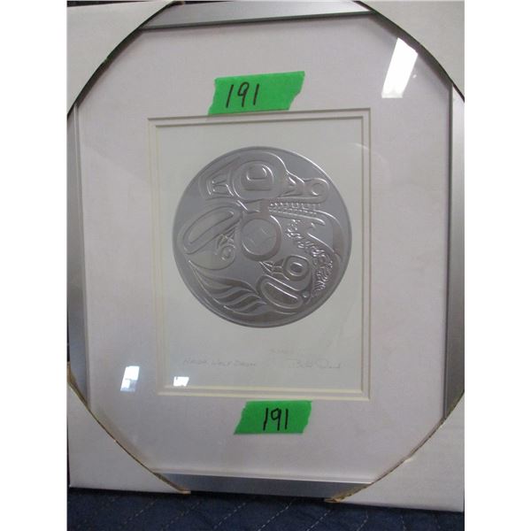 SEIZURE/COLLECTABLE:  "HAIDA WOLF DRUM" PICTURE BY BILL REID