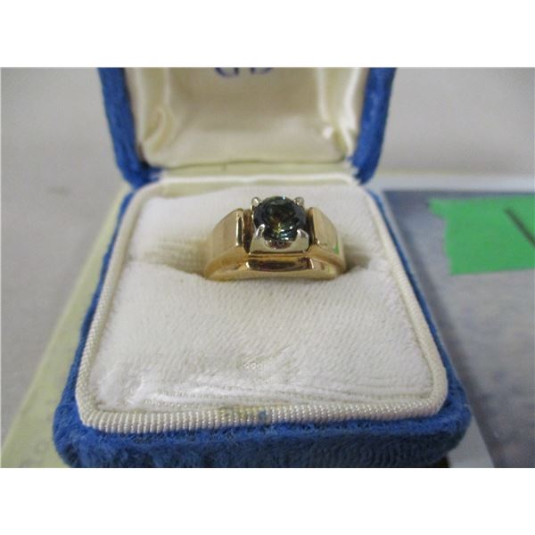 SEIZURE/COLLECTABLE:  MEN'S 10 KT RING WITH SAPPHIRE STONE (APPRAISED IN 1990 AT $1169.00)