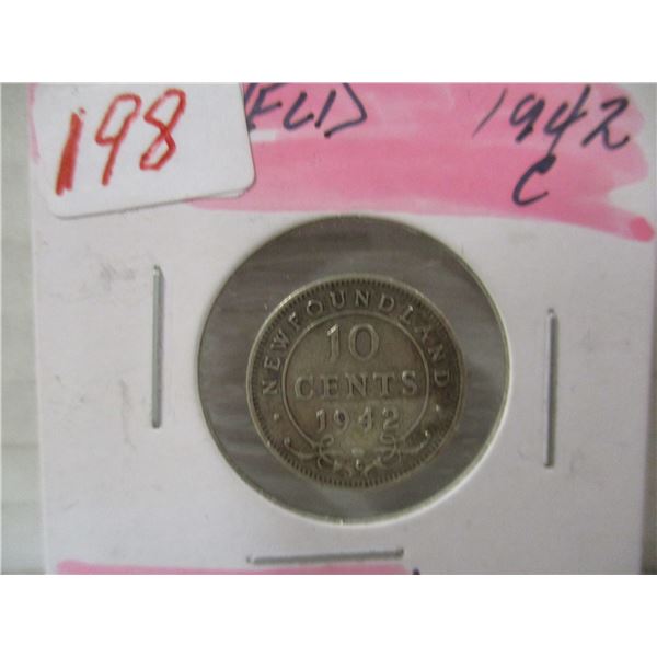 1942C NEWFOUNDLAND SILVER DIME