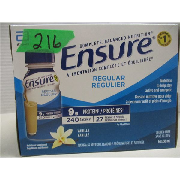 REGULAR VANILLA ENSURE (6 BOTTLES) - BUNDLE
