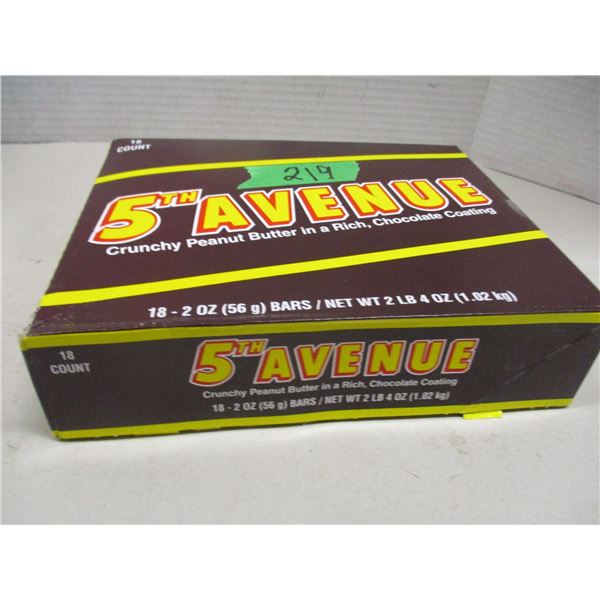 FREIGHT DAMAGE (AS IS):  FIFTH AVENUE CHOCOLATE BARS (18) - BOX