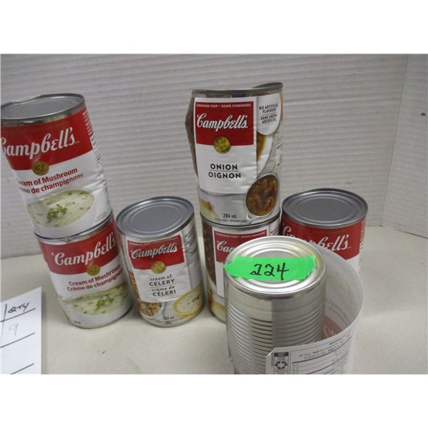 FREIGHT DAMAGE (AS IS):  ASSORTED CAMPBELL'S SOUP - 7 CANS