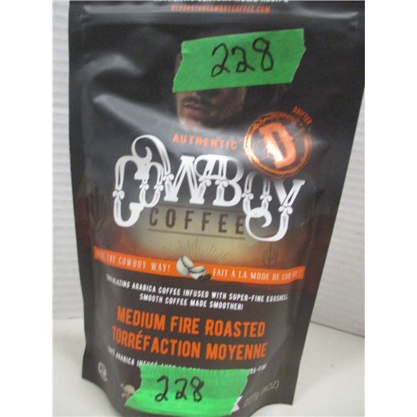 FREIGHT DAMAGE (AS IS):  COWBOY MEDIUM FIRE ROASTED COFFEE (227G) - BAG