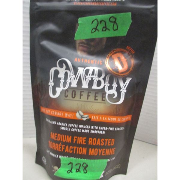 FREIGHT DAMAGE (AS IS):  COWBOY MEDIUM FIRE ROASTED COFFEE (227G) - BAG