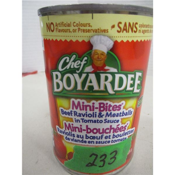 FREIGHT DAMAGE (AS IS):  CHEF BOYARDEE MINI BITES BEEF RAVIOLI & MEATBALLS (425G) - CAN