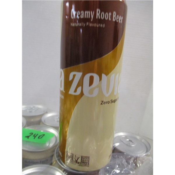 FREIGHT DAMAGE (AS IS):  ZERO SUGAR ZEVIA SODA (12 CANS) - CASE