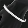 14K White Gold 6.75 5.9mm Classic Tube Polished Hinged Open Bangle Bracelet