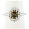 NEW 18k & 14k Gold GIA Fancy Dark Yellow Brown Solitaire w/ Diamond Halo Ring