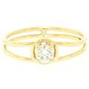 14k Solid Yellow Gold 0.21 ctw Round Brilliant Diamond Solitaire Open Band Ring