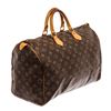 Image 2 : Louis Vuitton Brown Monogram Canvas Leather Speedy 40 Satchel Bag