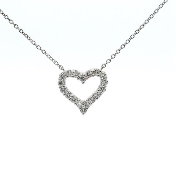 14kt WG Diamond Heart Motif Necklace