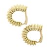Image 5 : FRED 14K Yellow Gold Graduated Grooved Polished Hoop Huggie Clip On Earrings