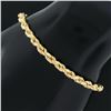 Italian 14k Yellow Gold 6.5 3.9mm Polished Solid Rope Link Chain Bracelet