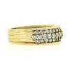 Image 5 : Jose Hess 18k Gold 0.90 ctw Round Prong Diamond Multi Row Grooved Wide Band Ring