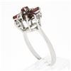 Image 7 : Vintage 14K White Gold 0.80 ctw Ruby & Diamond Petite Tiered Spray Cluster Ring