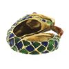 Image 7 : Vintage 18k Yellow Gold Multicolor Enamel Detailed Textured Snake Wrap Ring