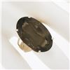 Image 3 : Handmade 14K Rose Gold Large Oval Smoky Quartz Solitaire Wire Work Cocktail Ring