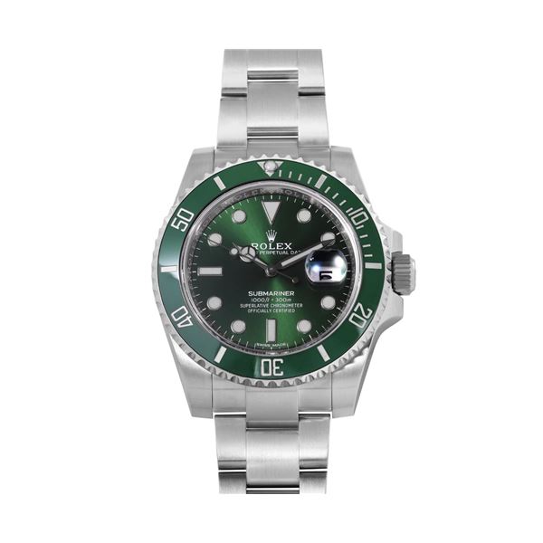 Rolex Mens Stainless Steel 40MM Hulk Submariner With Box And Card