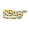 Image 7 : French 18k Gold Cubic Zirconia Channel Rolling Trinity Crossover Three Band Ring