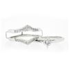 Image 5 : Vintage 14K White Gold 0.62 ctw Diamond Solitaire Engagement & Wedding Ring Set