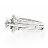 Image 6 : Vintage 14K White Gold 0.62 ctw Diamond Solitaire Engagement & Wedding Ring Set