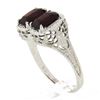 Image 8 : Antique Art Deco 14k Gold Rectangular Filigree 2 Stone Garnet Twin Ring