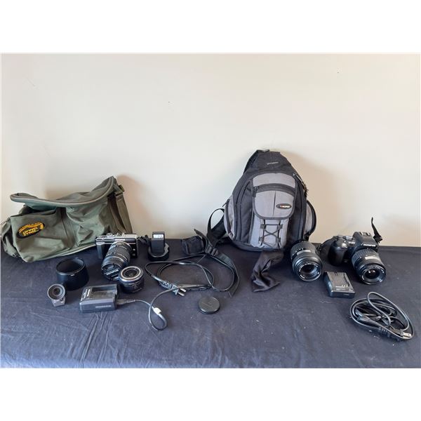 Digital Olympus Cameras with bags