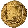 Image 1 : SPAIN, Seville, gold cob 2 escudos, Philip II, assayer Gothic D with open right side below mintmark 