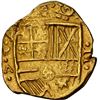 Image 1 : COLOMBIA, Bogotá, gold cob 2 escudos, Philip IV, assayer A below mintmark NR to left, dots in ringle
