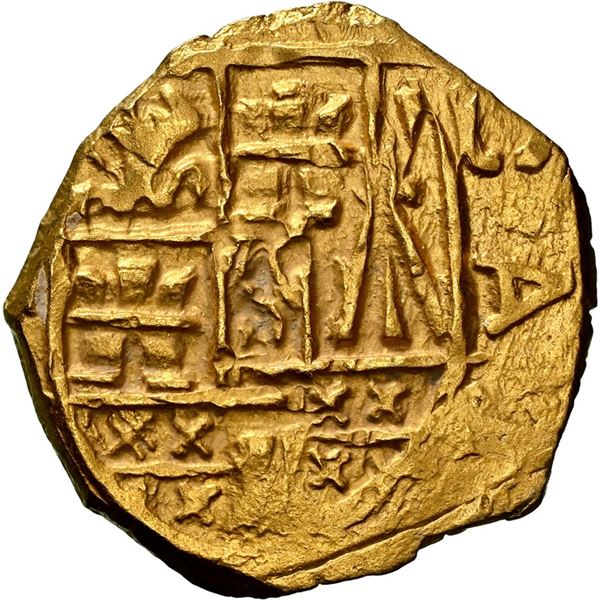 COLOMBIA, Bogotá, gold cob 2 escudos, Charles II posthumous, no assayer (Arce), NGC MS 63 (1715 Flee