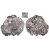 Image 1 : Large silver "splash" ingot marked with tax stamp (crowned pillars, PLVS VLTRA and M with three o's)