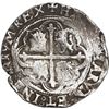 Image 2 : MEXICO, Mexico City, cob 4 reales, Philip II, assayer O below mintmark oM to left.