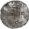 Image 1 : SPAIN, Seville, cob 8 reales, Philip II, assayer Gothic D at 4 o'clock outside tressure on reverse.
