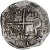 Image 2 : SPAIN, Seville, cob 8 reales, Philip II, assayer Gothic D with open right side at 4 o'clock outside 