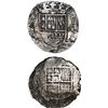 Image 1 : SPAIN, Seville, lot of two cob 8 reales, Philip II, assayer Gothic D at 4 o'clock outside tressure o