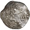 Image 1 : BOLIVIA, Potosí, cob 8 reales, Philip III, assayer Q, Grade 1.
