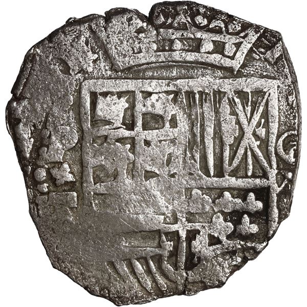 BOLIVIA, Potosí, cob 8 reales, 1620 T, Grade 1.