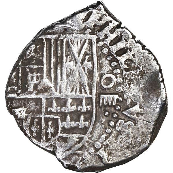 BOLIVIA, Potosí, cob 4 reales, Philip IV, assayer not visible (late 1620s), "flat" lions.