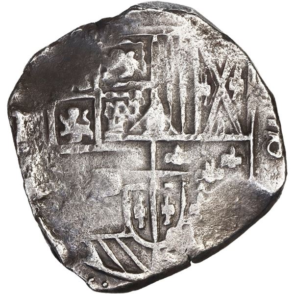 BOLIVIA, Potosí, cob 4 reales, Philip IV, assayer not visible (1630s), error denomination 8.