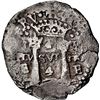 Image 1 : BOLIVIA, Potosí, cob 4 reales, 1652 E, transitional McLean Type I, both denominations 4 over 2, NGC 